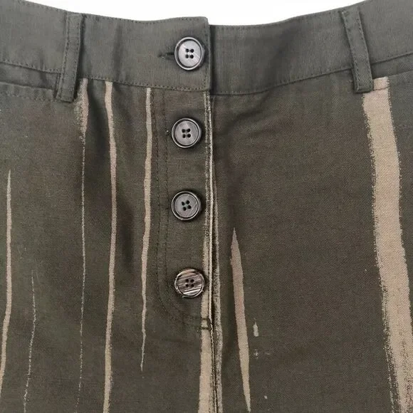 Proenza Schouler Army Green/Tan Streaks Shorts 4 - Picture 3 of 7